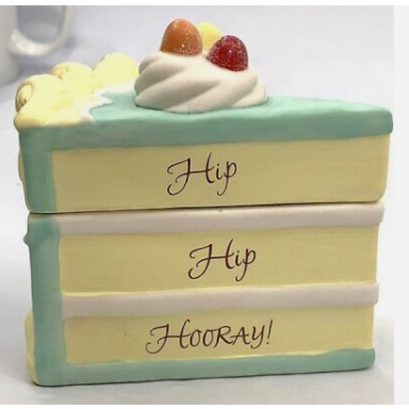 HALLMARK Cake TRINKET BOX LITTLE SLICE OF NICE “Congrats” New - Picture 10 of 12